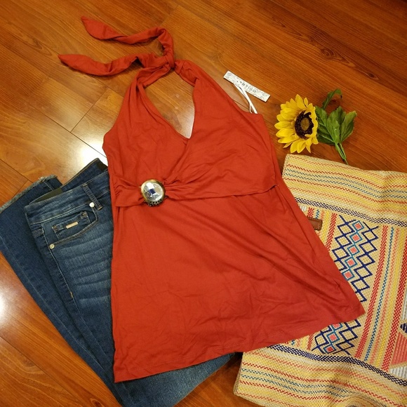 **SALE**Vertigo Paris Halter Cinnamon Halter Size Med - Picture 2 of 8